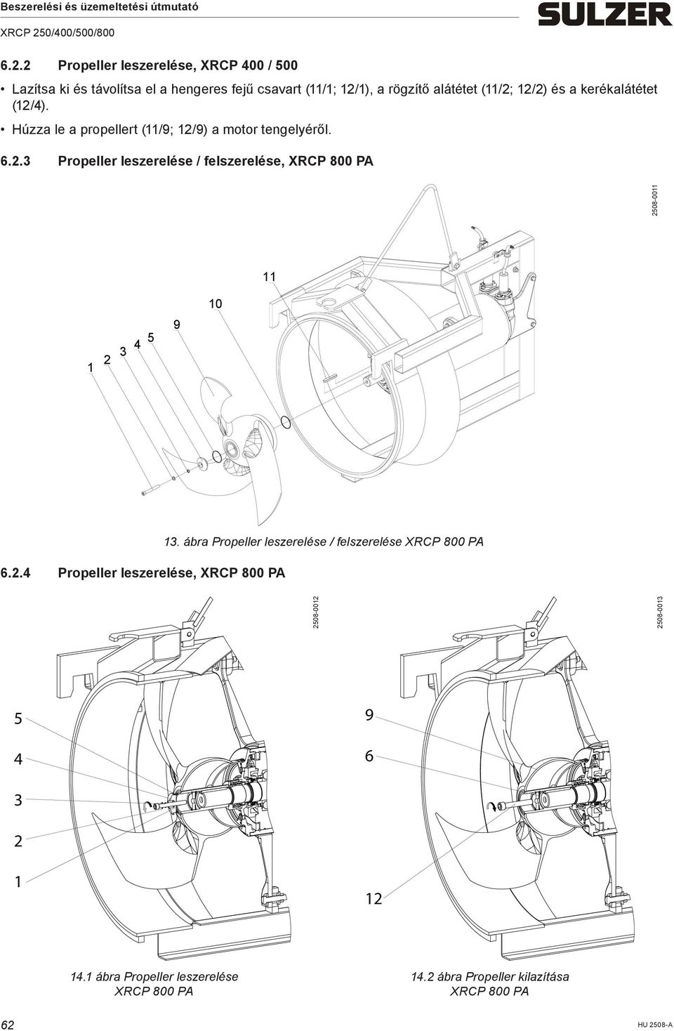 2.4 Propeller leszerelése, XRCP 800 PA 13.