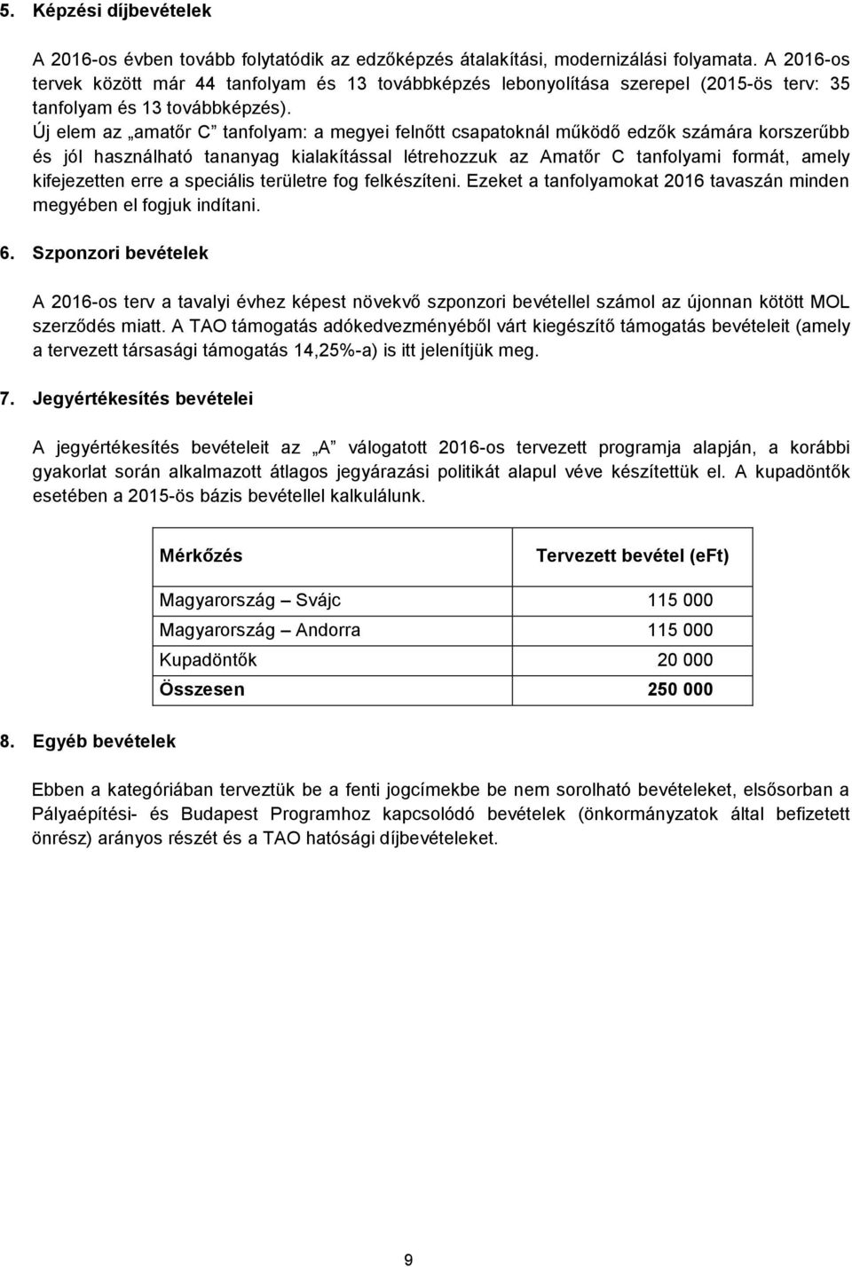 Új elem az amatőr C tanfolyam: a megyei felnőtt csapatoknál működő edzők számára korszerűbb és jól használható tananyag kialakítással létrehozzuk az Amatőr C tanfolyami formát, amely kifejezetten