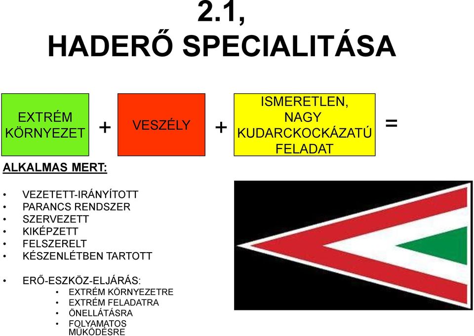 KÉSZENLÉTBEN TARTOTT ERŐ-ESZKÖZ-ELJÁRÁS: EXTRÉM KÖRNYEZETRE EXTRÉM