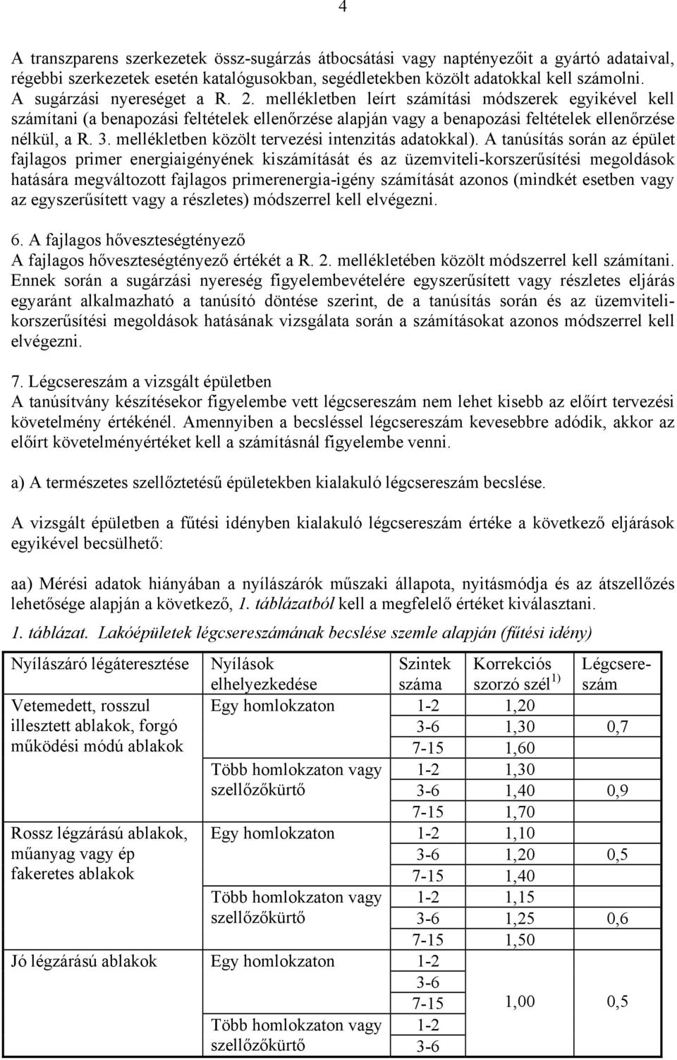 mellékletben közölt tervezési intenzitás adatokkal).