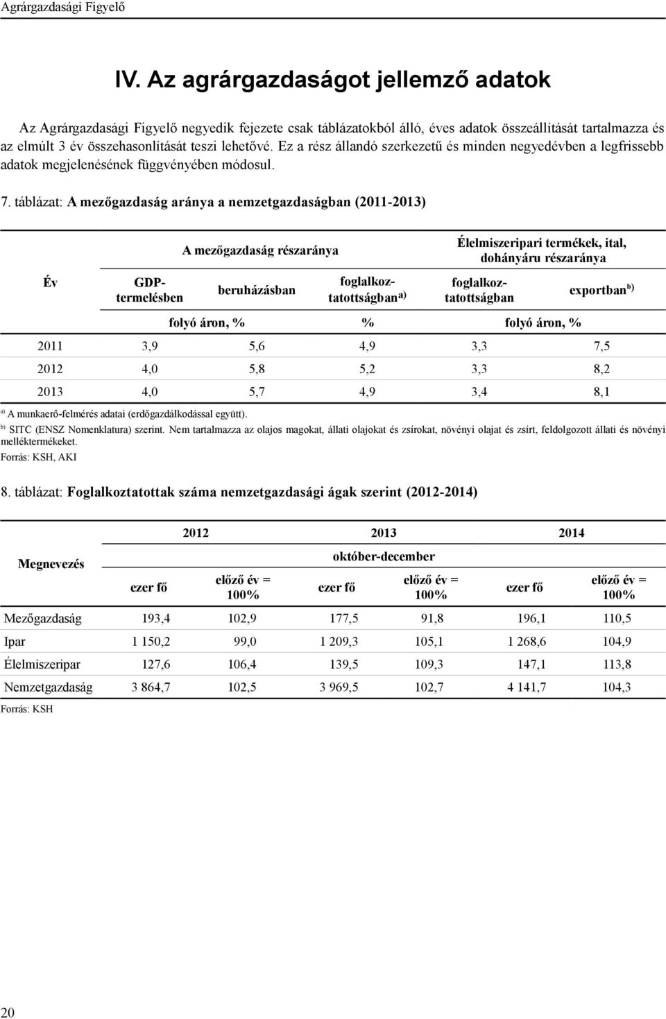 Ez a rész állandó szerkezetű és minden negyedévben a legfrissebb adatok megjelenésének függvényében módosul. 7.