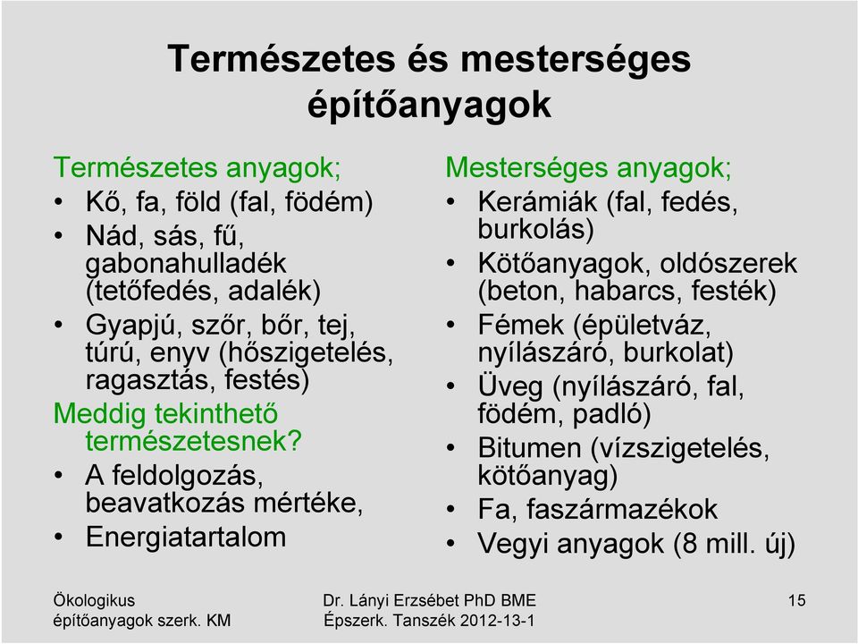 Ökologikus építőanyagok és épületszerkezetek - PDF Ingyenes letöltés