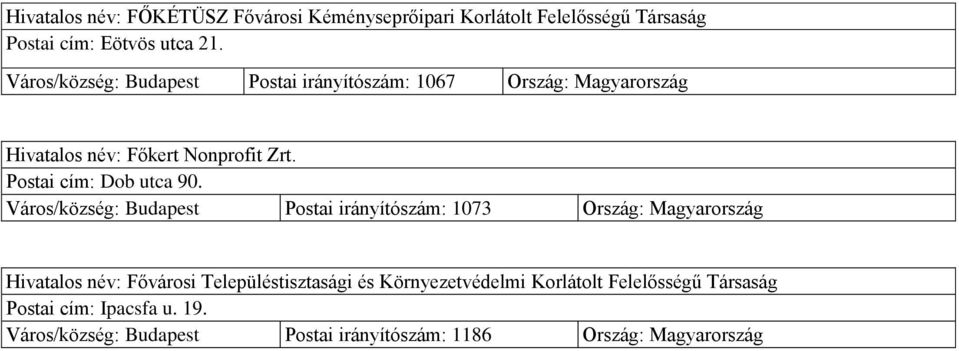 Pstai cím: Db utca 90.