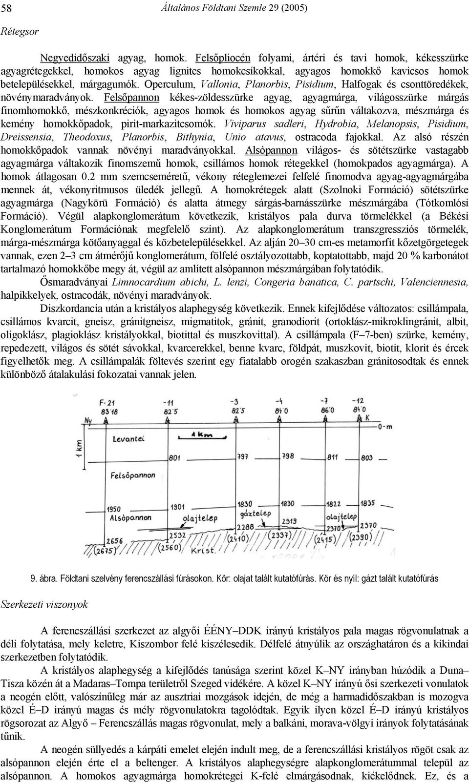 Operculum, Vallonia, Planorbis, Pisidium, Halfogak és csonttöredékek, növénymaradványok.