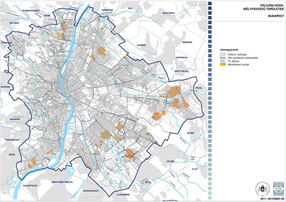 BUDAPEST Jelmagyarázat: E:::3 E:::3 CJ c::::::::j Felszíni