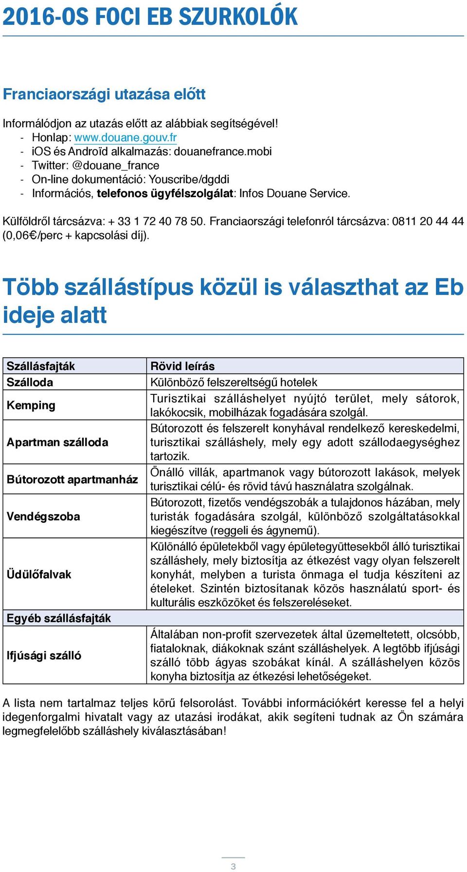 Franciaországi telefonról tárcsázva: 0811 20 44 44 (0,06 /perc + kapcsolási díj).