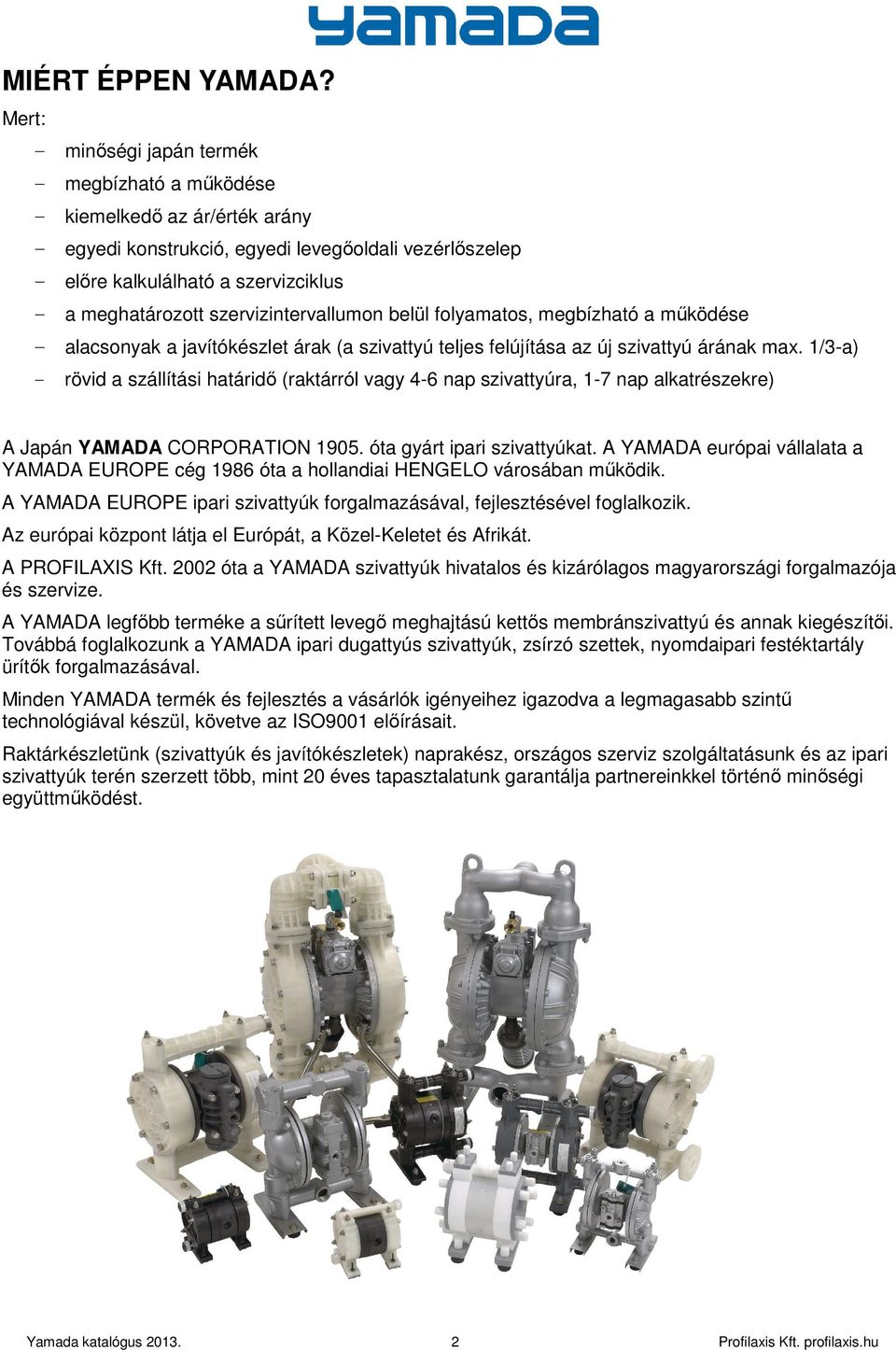 szervizintervallumon belül folyamatos, megbízható a mőködése - alacsonyak a javítókészlet árak (a szivattyú teljes felújítása az új szivattyú árának max.