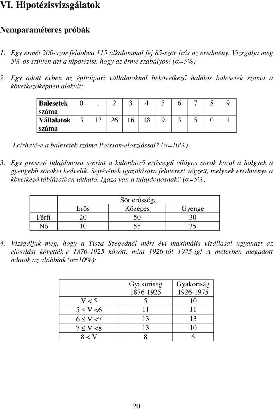 Egy adott évben az építőipari vállalatoknál bekövetkező halálos balesetek száma a következőképpen alakult: Balesetek száma Vállalatok száma 0 1 2 3 4 5 6 7 8 9 3 17 26 16 18 9 3 5 0 1 Leírható-e a