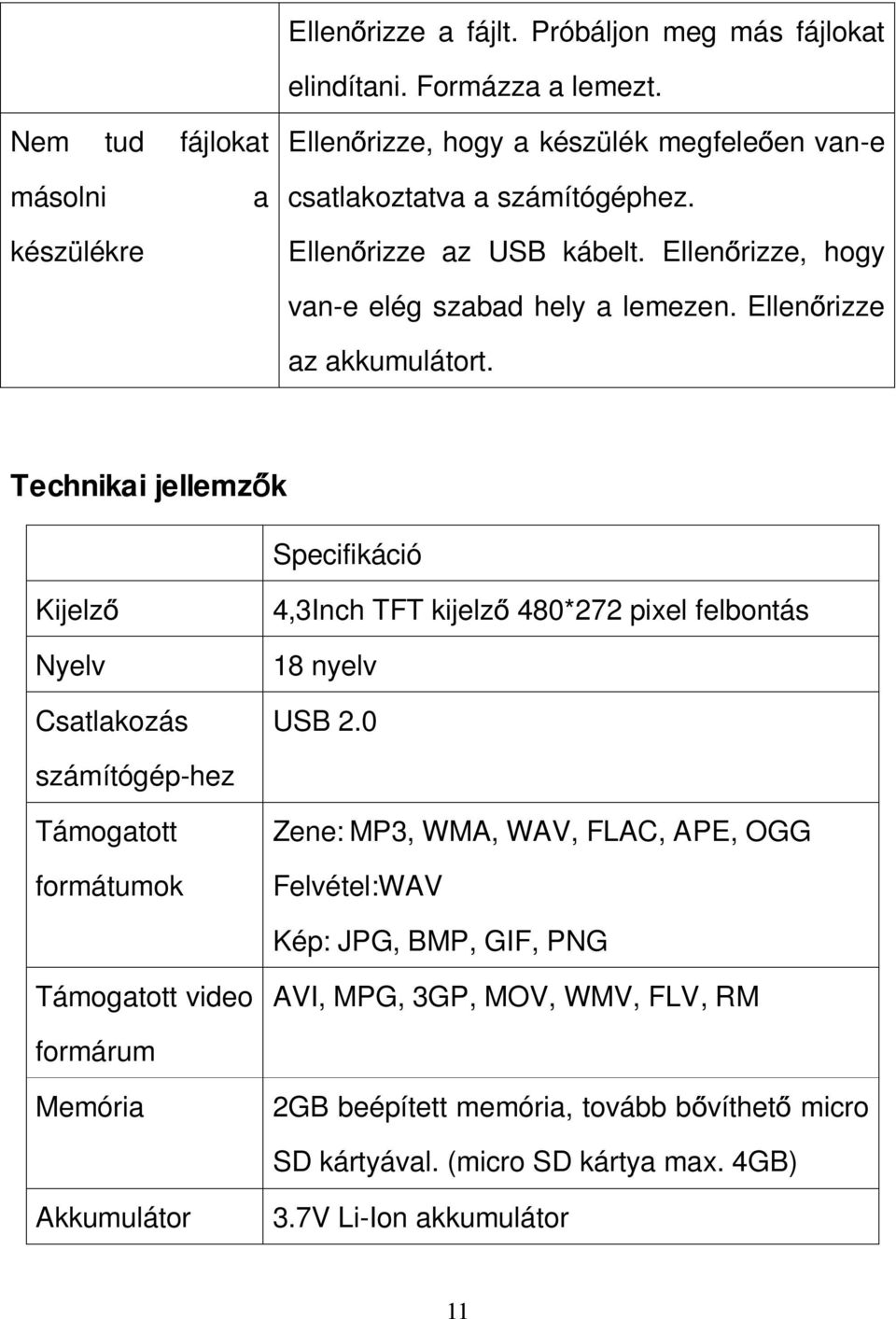 Ellenőrizze, hogy van-e elég szabad hely a lemezen. Ellenőrizze az akkumulátort.