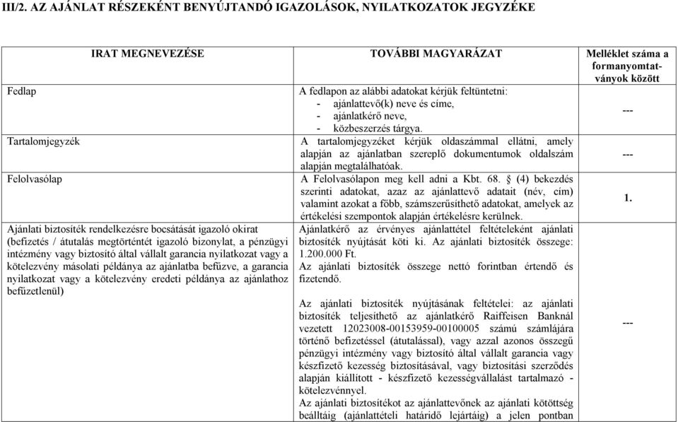 alábbi adatokat kérjük feltüntetni: - ajánlattevő(k) neve és címe, --- - ajánlatkérő neve, - közbeszerzés tárgya.