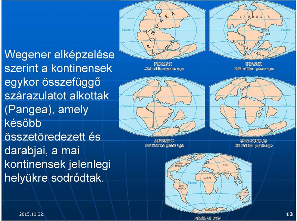 később összetöredezett és darabjai, a mai