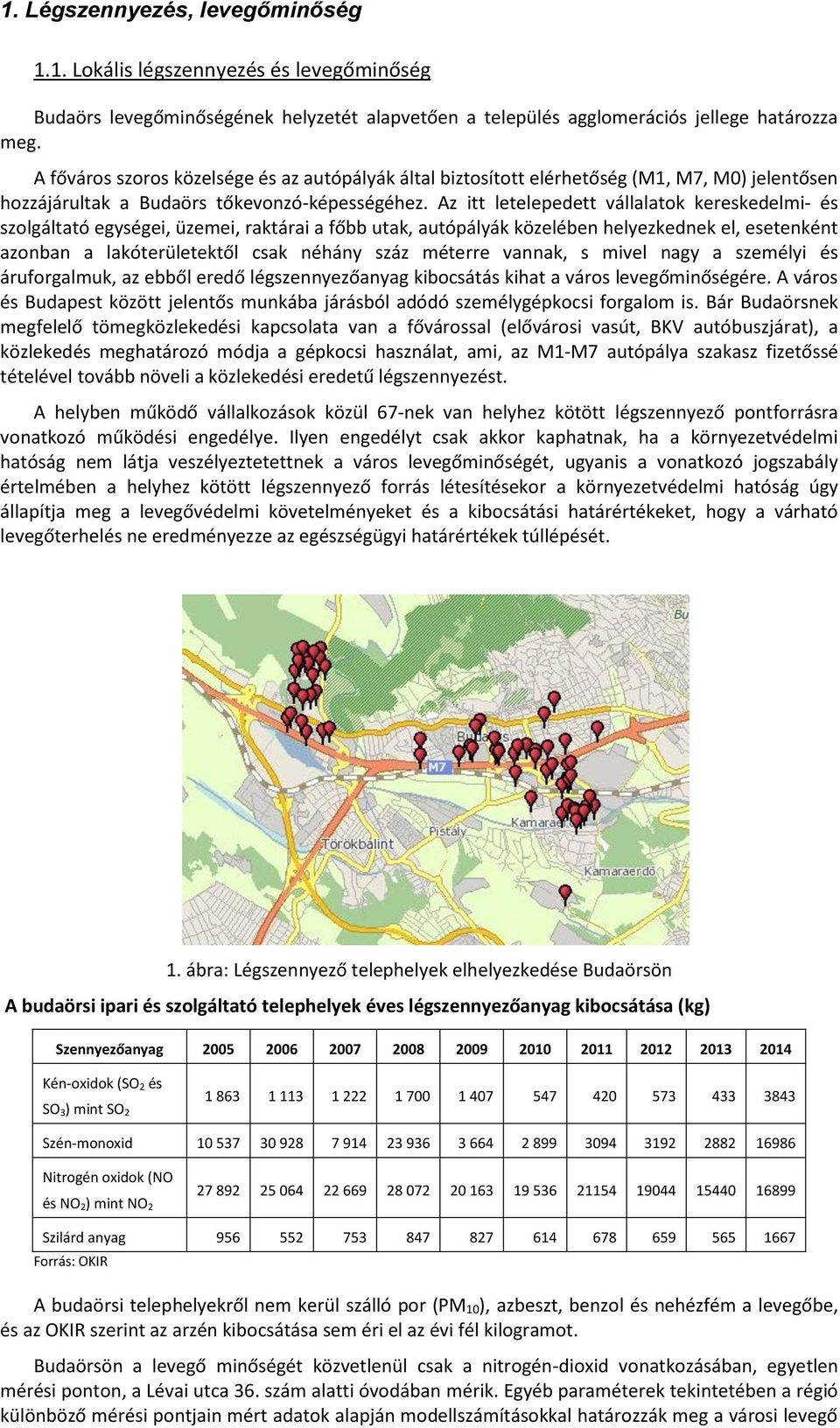 Az itt letelepedett vállalatok kereskedelmi- és szolgáltató egységei, üzemei, raktárai a főbb utak, autópályák közelében helyezkednek el, esetenként azonban a lakóterületektől csak néhány száz