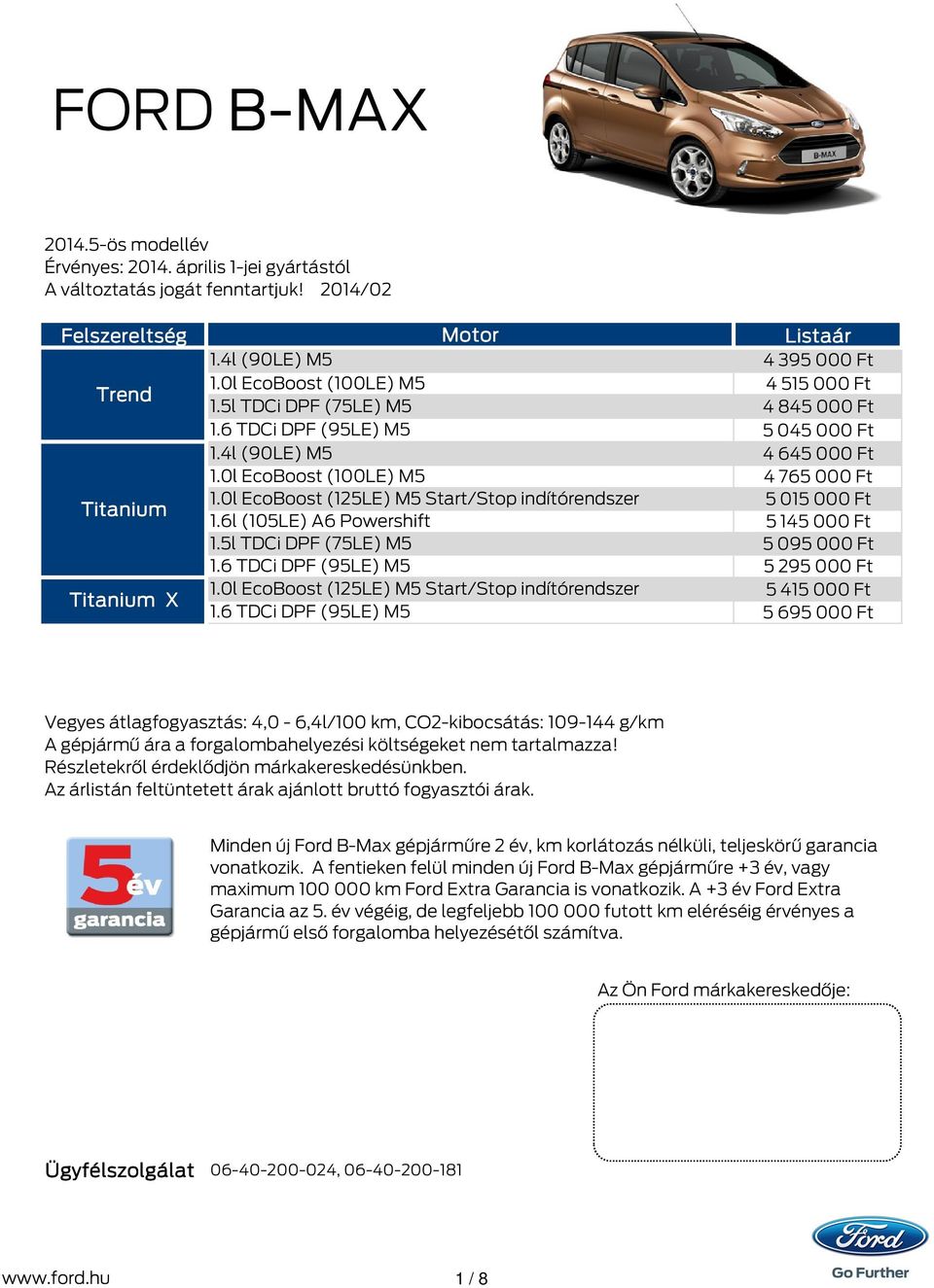 6 TDCi DPF (95LE) M5 Listaár 4 395 000 Ft 4 515 000 Ft 4 845 000 Ft 5 045 000 Ft 4 645 000 Ft 4 765 000 Ft 5 015 000 Ft 5 145 000 Ft 5 095 000 Ft 5 295 000 Ft 5 415 000 Ft 5 695 000 Ft Vegyes