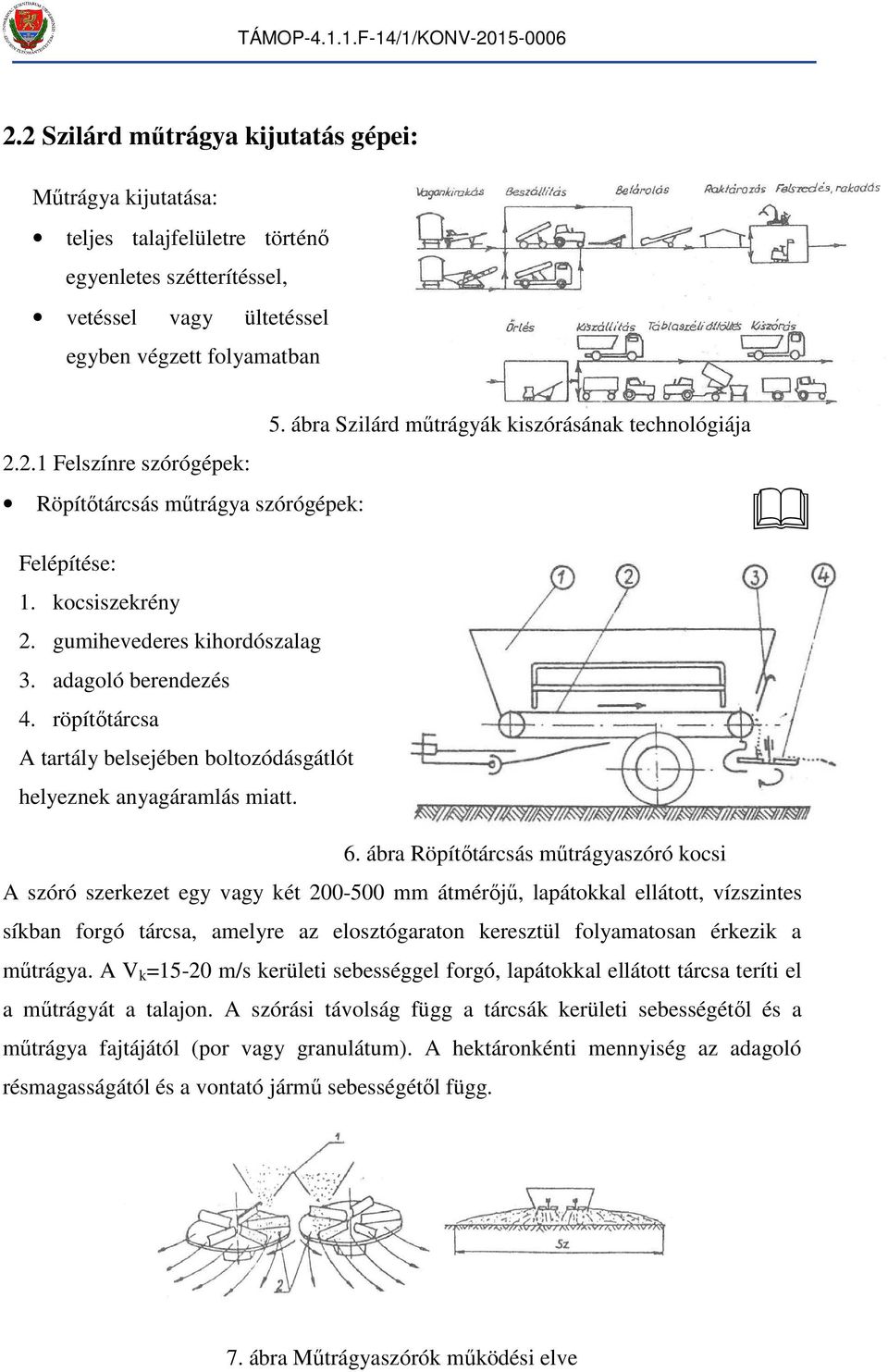 röpítőtárcsa A tartály belsejében boltozódásgátlót elyeznek anyagáralás iatt. 6.