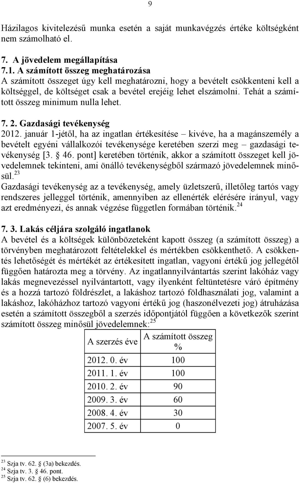 Tehát a számított összeg minimum nulla lehet. 7. 2. Gazdasági tevékenység 2012.