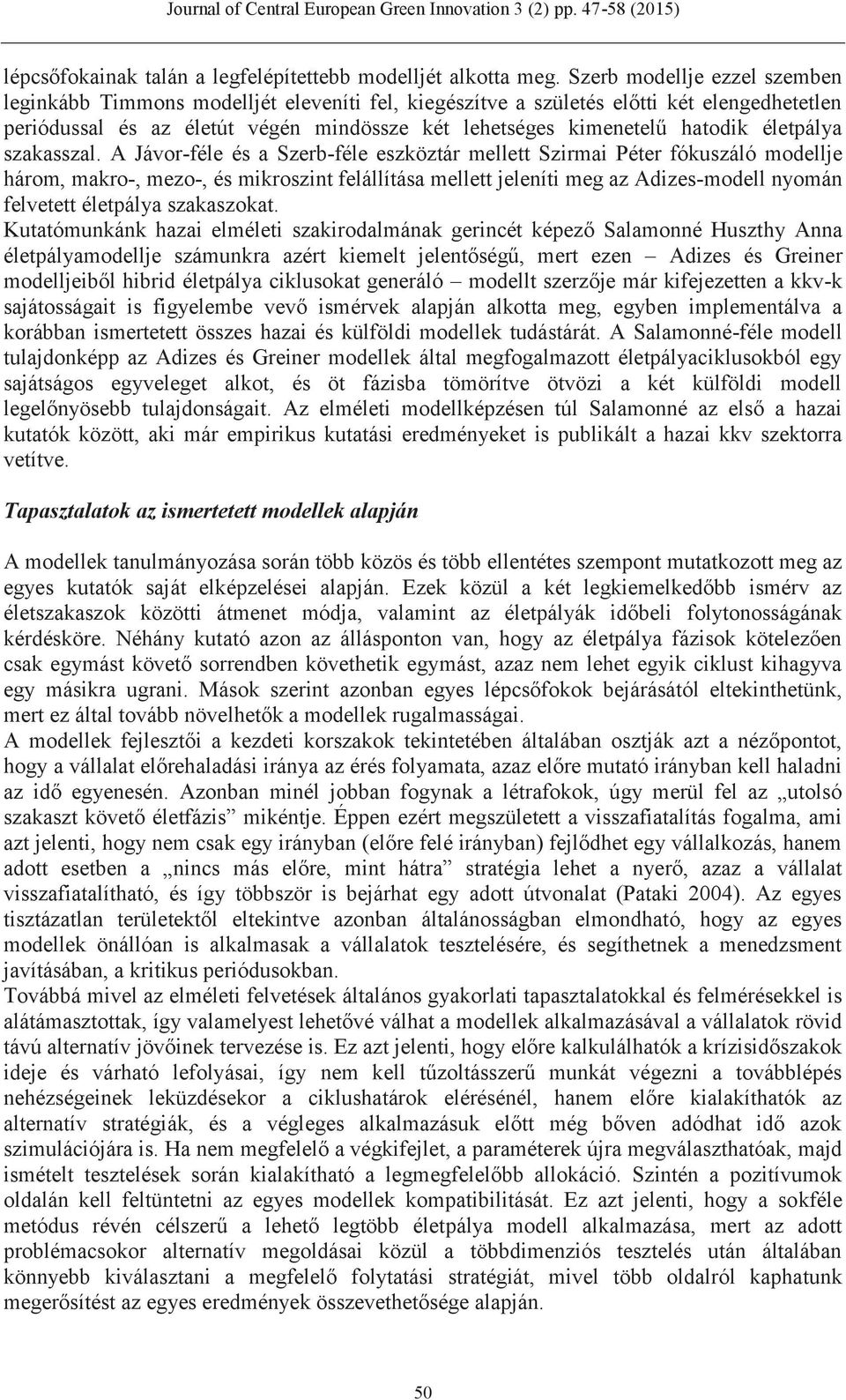 életpálya szakasszal.