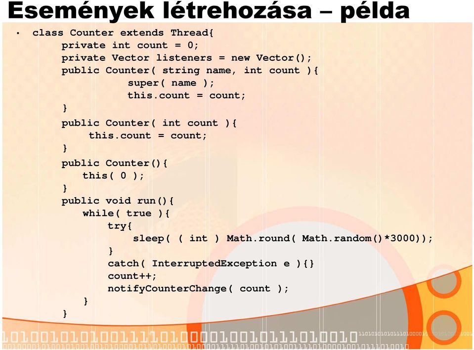 count = count; public Counter( int count ){ this.