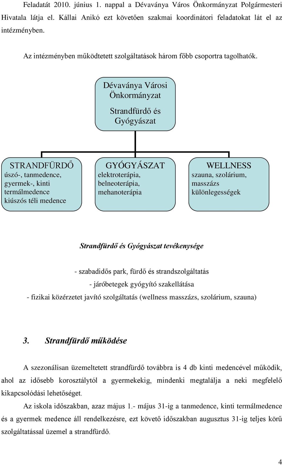 Dévaványa Városi Önkormányzat Strandfürdő és Gyógyászat STRANDFÜRDŐ úszó-, tanmedence, gyermek-, kinti termálmedence kiúszós téli medence GYÓGYÁSZAT elektroterápia, belneoterápia, mehanoterápia