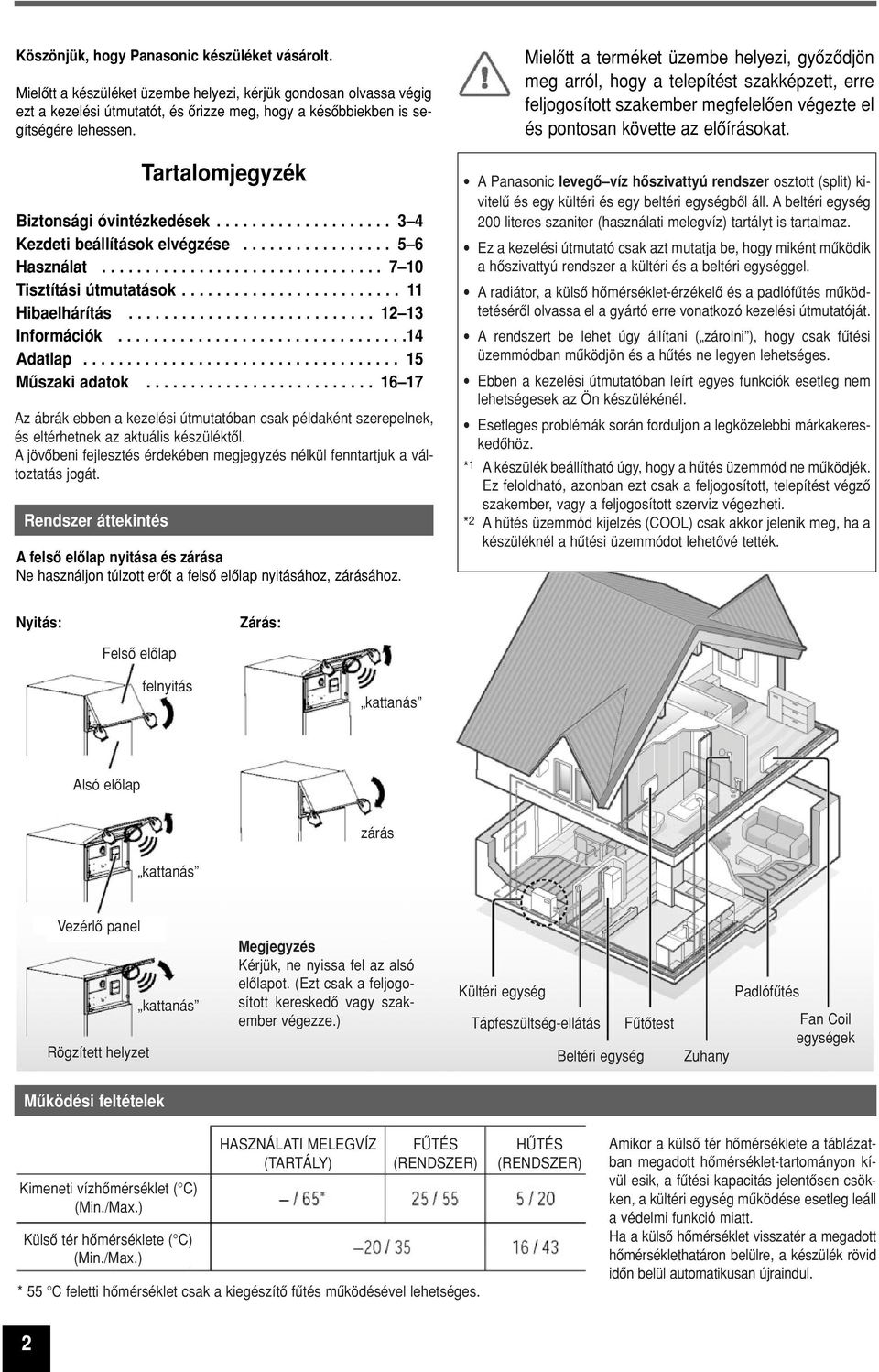 ........................ 11 Hibaelhárítás............................ 12 13 Információk.................................14 Adatlap.................................... 15 Mûszaki adatok.