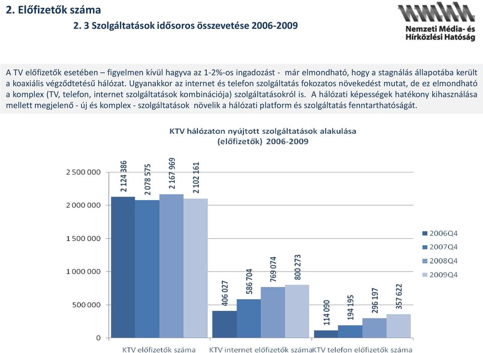 a stagnálás állapotába került a koaxiális végződtetésű hálózat.