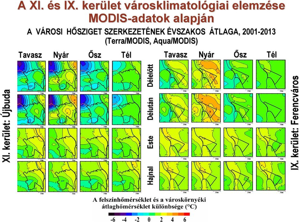 HŐSZIGET SZERKEZETÉNEK ÉVSZAKOS ÁTLAGA, 2001-2013 2013 (Terra/MODIS,