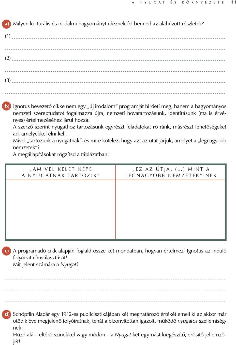 értelmezéséhez járul hozzá. A szerző szerint nyugathoz tartozásunk egyrészt feladatokat ró ránk, másrészt lehetőségeket ad, amelyekkel élni kell.