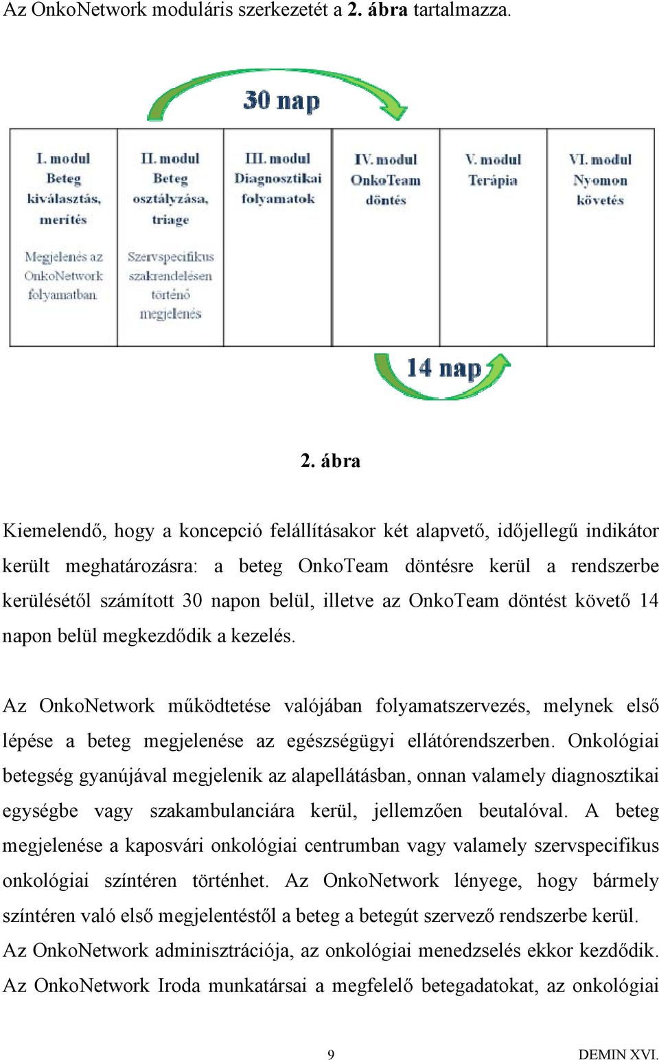 ábra Kiemelendő, hogy a koncepció felállításakor két alapvető, időjellegű indikátor került meghatározásra: a beteg OnkoTeam döntésre kerül a rendszerbe kerülésétől számított 30 napon belül, illetve