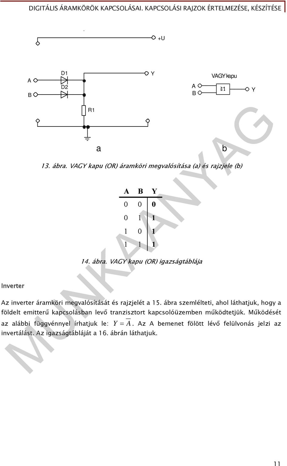 ábra szemlélteti, ahol láthatjuk, hogy a földelt emitterű kapcsolásban levő tranzisztort kapcsolóüzemben működtetjük.