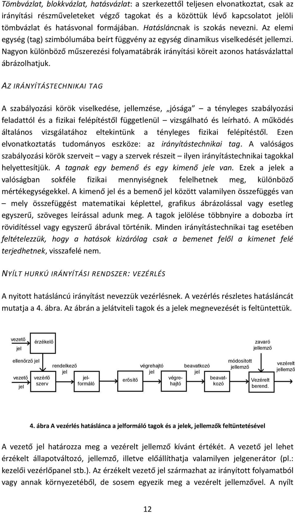 Nagyon különböző műszerezési folyamatábrák irányítási köreit azonos hatásvázlattal ábrázolhatjuk.