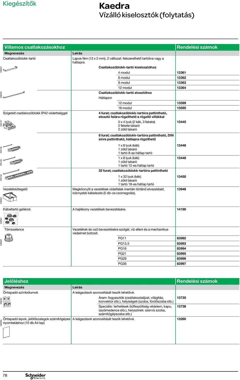 csatlakozóblokk IP42 védettséggel 4 furat; csatlakozóblokk-tartóra pattintható, elosztó falára rögzíthető a rögzítő villákkal 5 x 4 lyuk (2 kék, 3 fekete) 13445 2 fekete takaró 2 zöld takaró