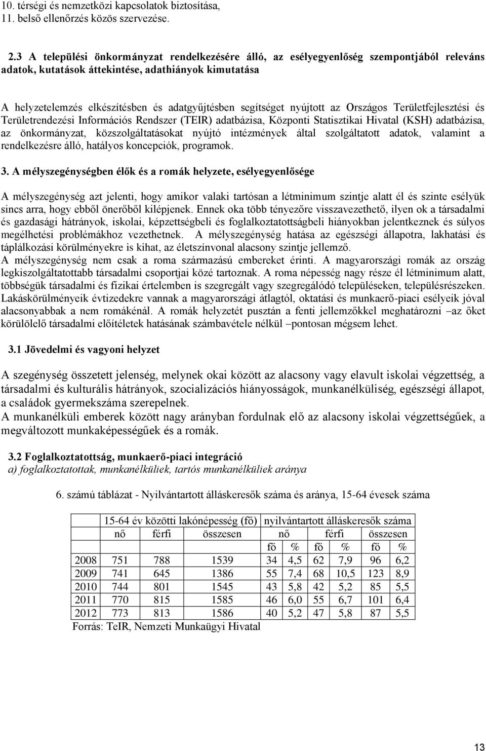 segítséget nyújtott az Országos Területfejlesztési és Területrendezési Információs Rendszer (TEIR) adatbázisa, Központi Statisztikai Hivatal (KSH) adatbázisa, az önkormányzat, közszolgáltatásokat