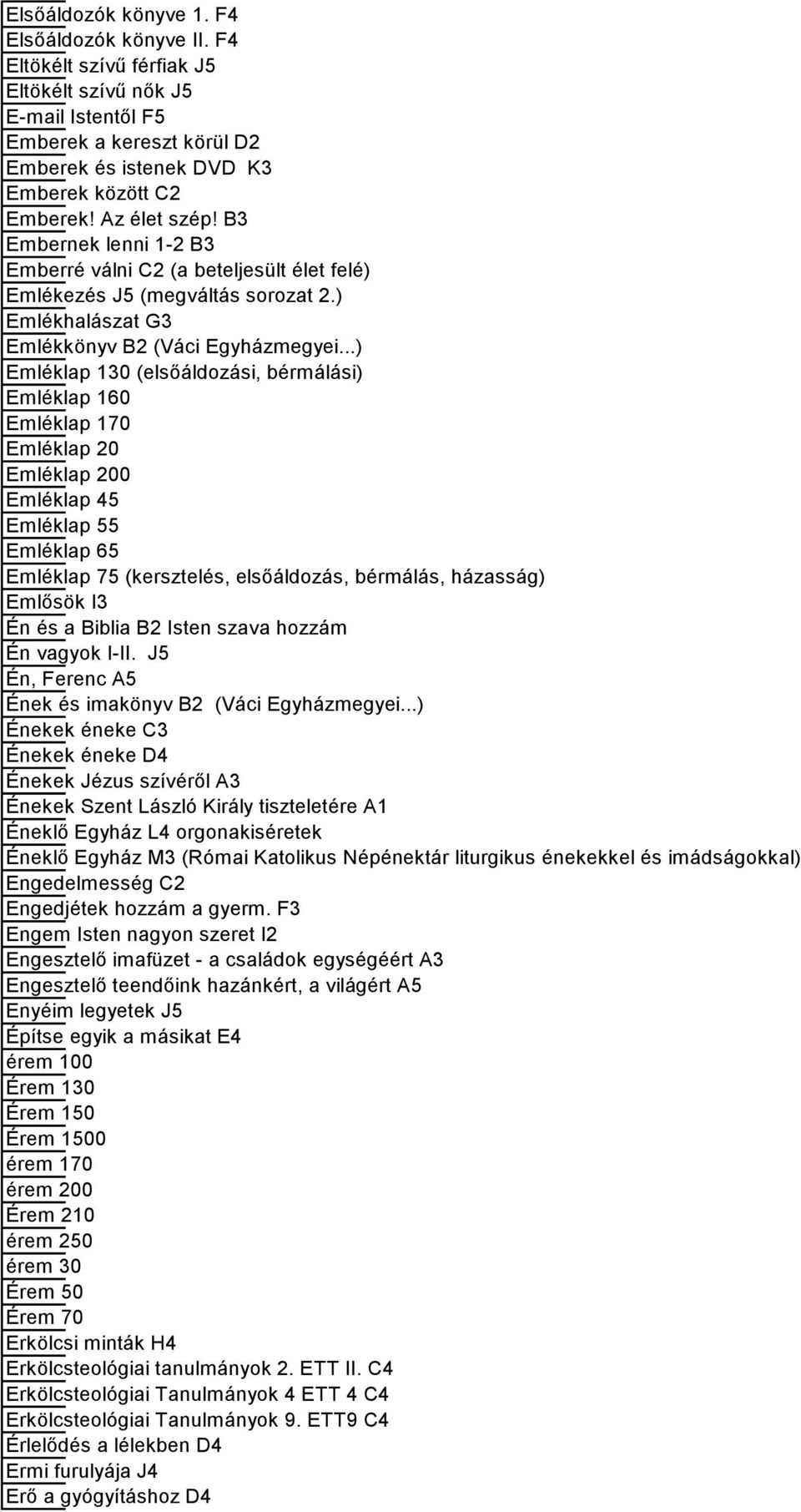 ..) Emléklap 130 (elsőáldozási, bérmálási) Emléklap 160 Emléklap 170 Emléklap 20 Emléklap 200 Emléklap 45 Emléklap 55 Emléklap 65 Emléklap 75 (kersztelés, elsőáldozás, bérmálás, házasság) Emlősök I3