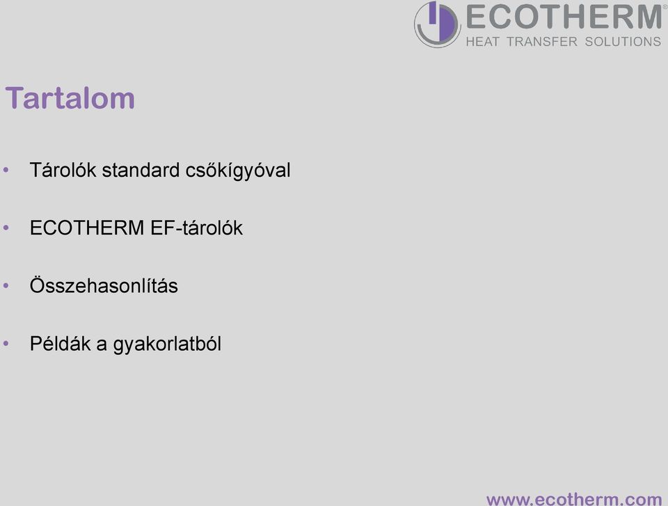 ECOTHERM EF-tárolók