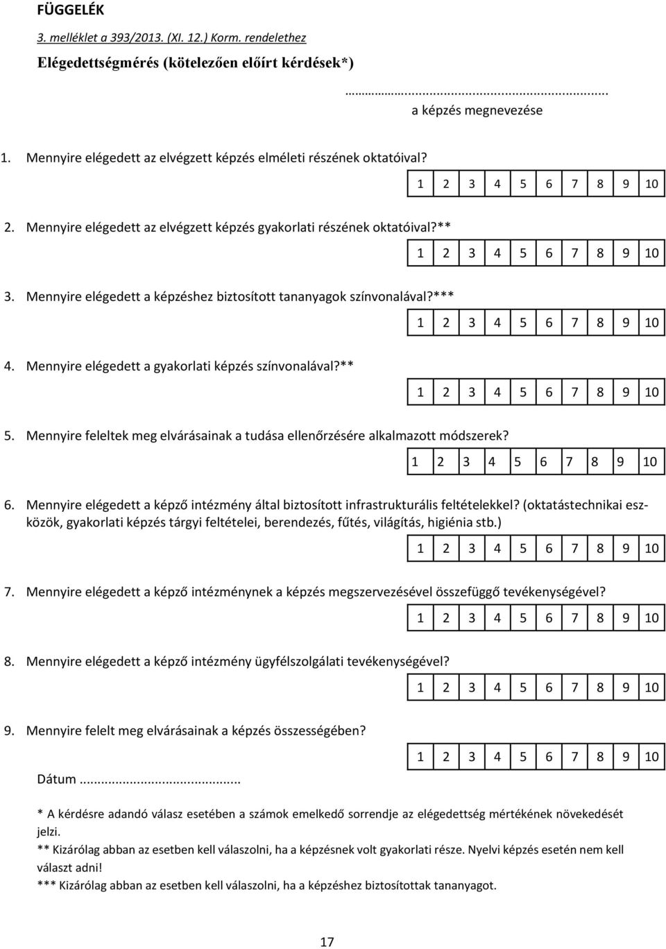 Mennyire elégedett a képzéshez biztosított tananyagok színvonalával?*** 4. Mennyire elégedett a gyakorlati képzés színvonalával?** 5.