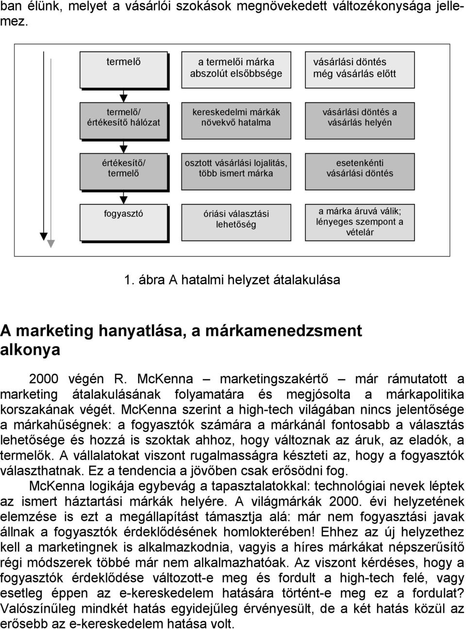 osztott vásárlási lojalitás, több ismert márka esetenkénti vásárlási döntés fogyasztó óriási választási lehetőség a márka áruvá válik; lényeges szempont a vételár 1.