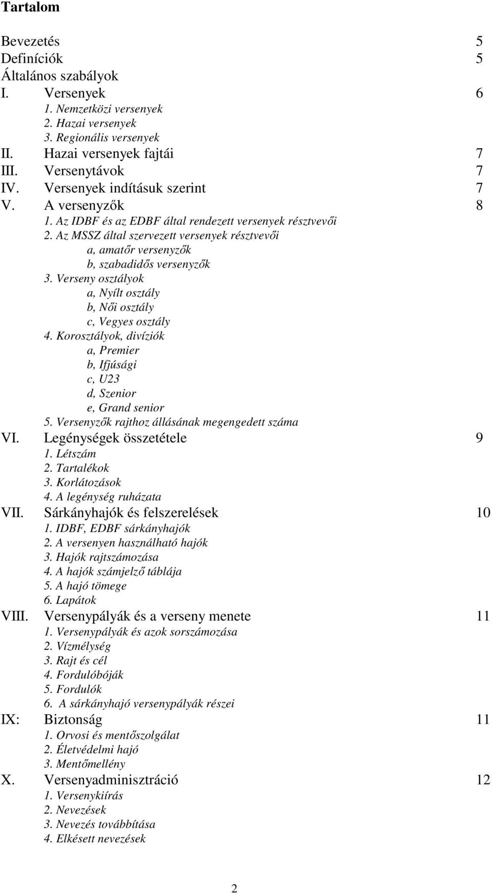 Az MSSZ által szervezett versenyek résztvevői a, amatőr versenyzők b, szabadidős versenyzők 3. Verseny osztályok a, Nyílt osztály b, Női osztály c, Vegyes osztály 4.