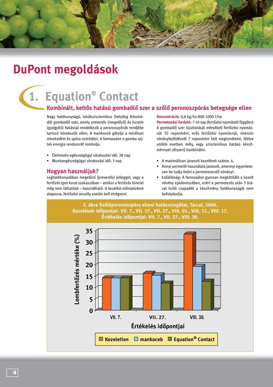 kuratív (gyógyító) hatással rendelkezik a peronoszpórák rendjébe tartozó kórokozók ellen. A mankoceb gátolja a micélium növekedést és spóra szóródást.