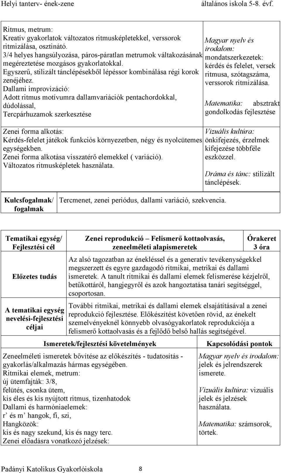 kérdés és felelet, versek Egyszerű, stilizált tánclépésekből lépéssor kombinálása régi korok ritmusa, szótagszáma, zenéjéhez. verssorok ritmizálása.