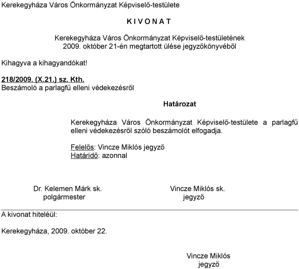 Önkormányzat Képviselő-testülete a parlagfű elleni védekezésről