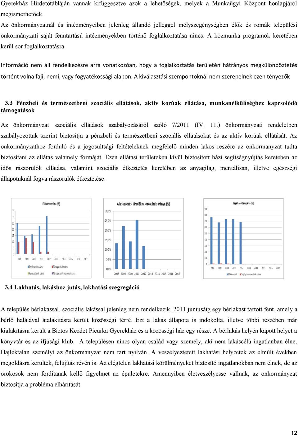 A közmunka programok keretében kerül sor foglalkoztatásra.