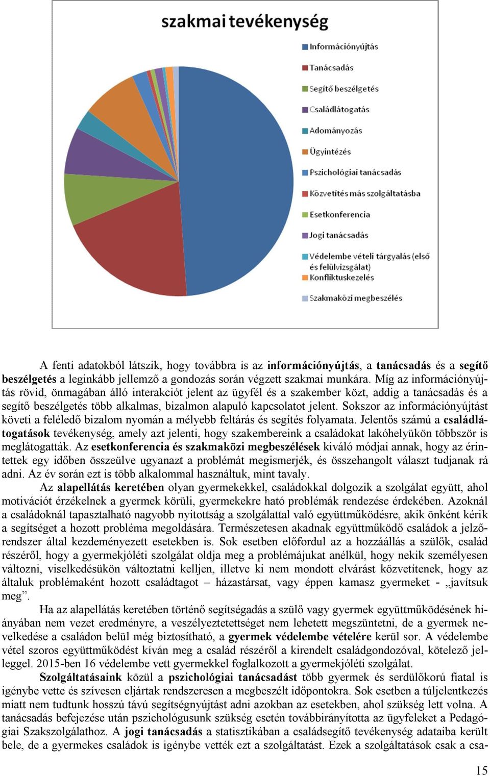 Sokszor az információnyújtást követi a feléledő bizalom nyomán a mélyebb feltárás és segítés folyamata.