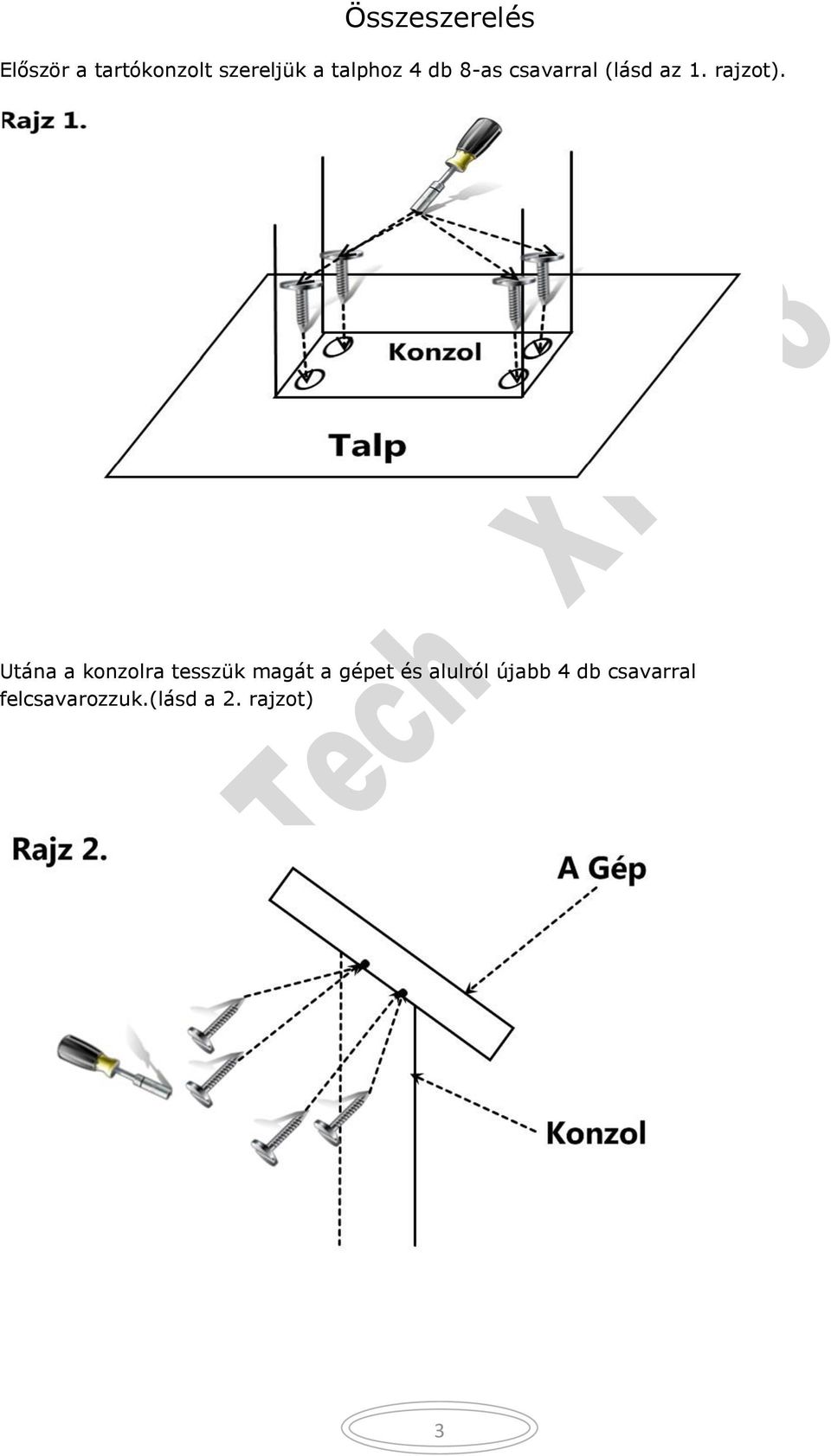 Utána a konzolra tesszük magát a gépet és alulról