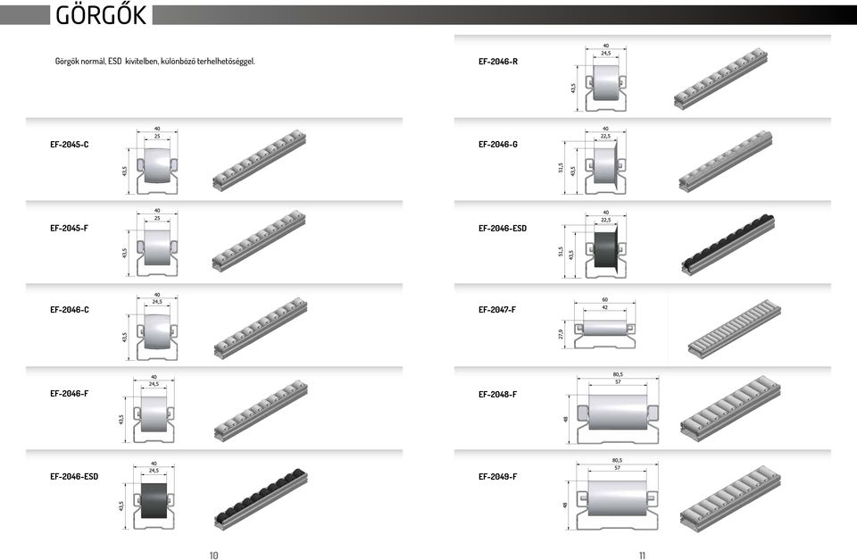 EF-2046-R EF-2045-C EF-2046-G EF-2045-F