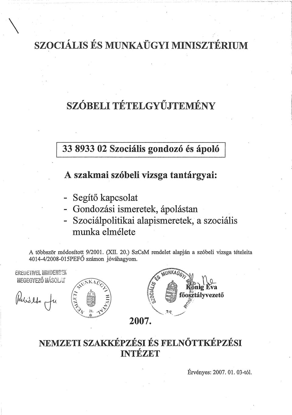 Szociális gondozó és ápoló / PEFŐ - PDF Ingyenes letöltés