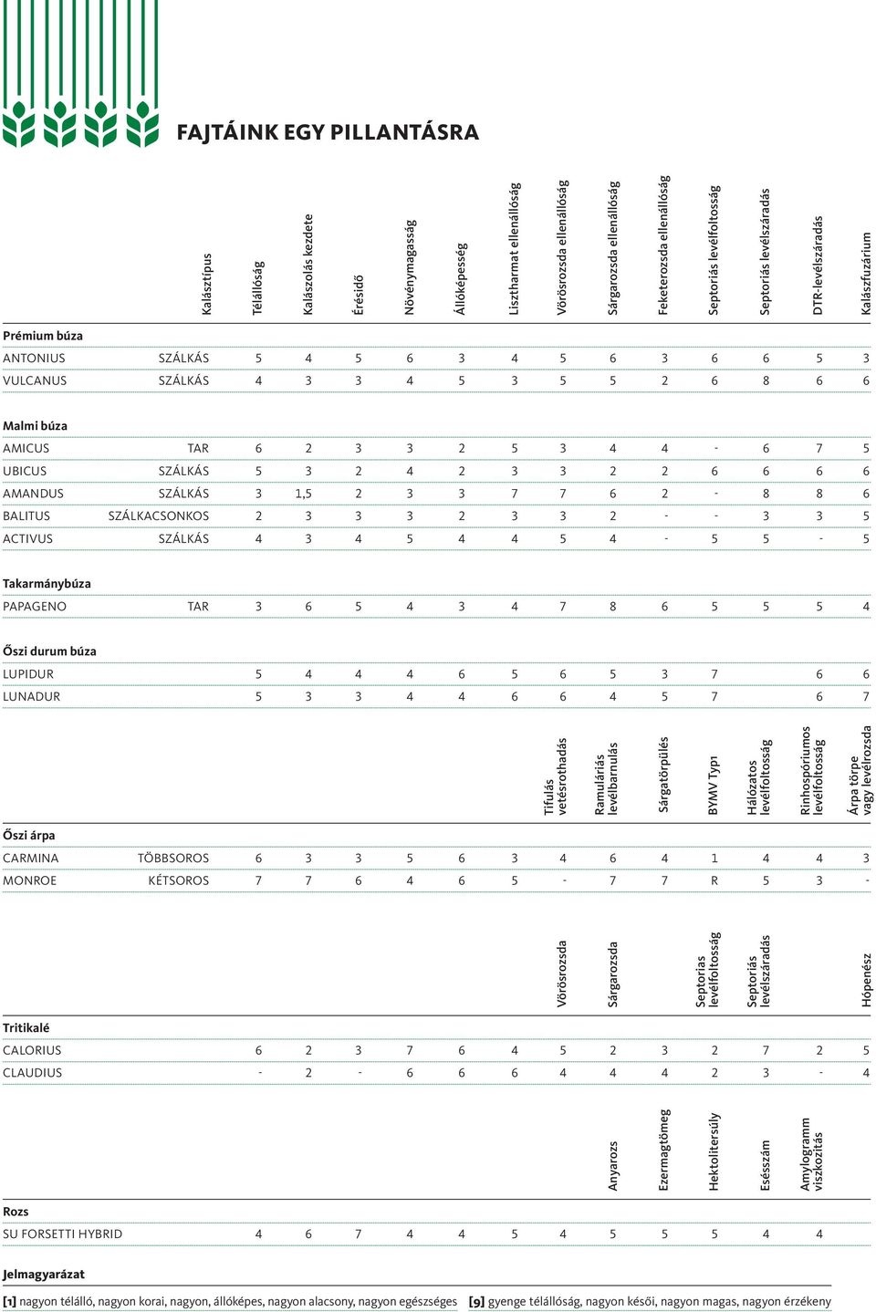 durum búza LUPIDUR 5 4 4 4 6 5 6 5 3 7 6 6 LUNADUR 5 3 3 4 4 6 6 4 5 7 6 7 Őszi árpa CARMINA TÖBBSOROS 6 3 3 5 6 3 4 6 4 1 4 4 3 MONROE KÉTSOROS 7 7 6 4 6 5-7 7 R 5 3 - SY LEOO HYBRID TÖBBSOROS 6 5 5