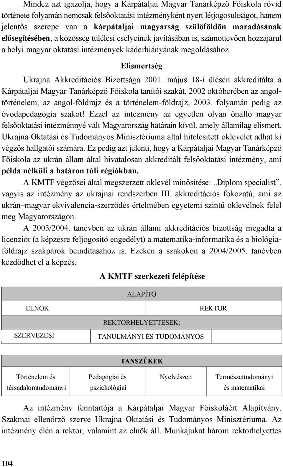 Elismertség Ukrajna Akkreditációs Bizottsága 2001.