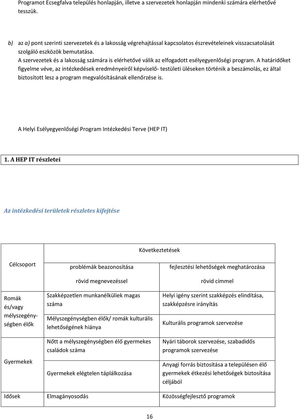 A szervezetek és a lakosság számára is elérhetővé válik az elfogadott esélyegyenlőségi program.