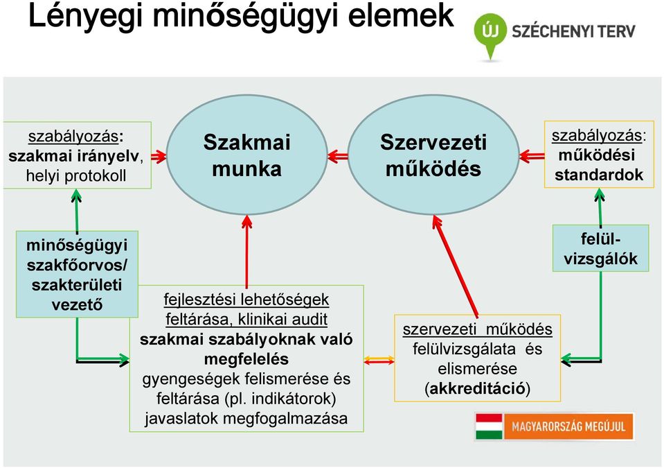 feltárása, klinikai audit szakmai szabályoknak való megfelelés gyengeségek felismerése és feltárása (pl.