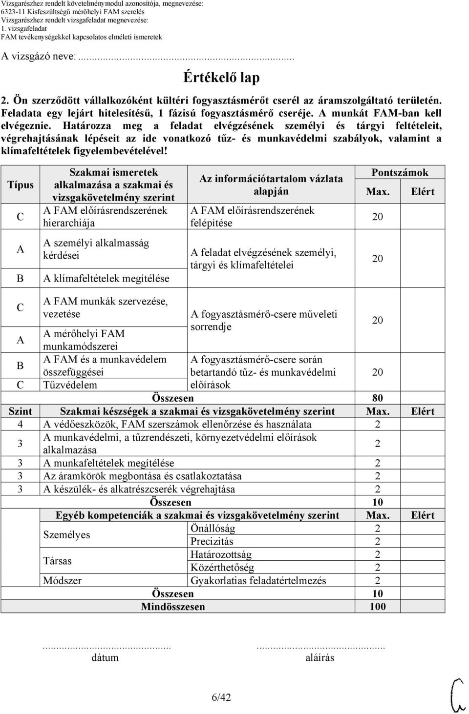 Határozza meg a feladat elvégzésének személyi és tárgyi feltételeit, végrehajtásának lépéseit az ide vonatkozó tűz- és munkavédelmi szabályok, valamint a klímafeltételek figyelembevételével!