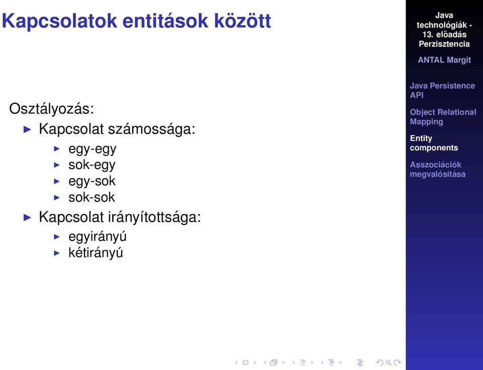 egy-egy sok-egy egy-sok sok-sok